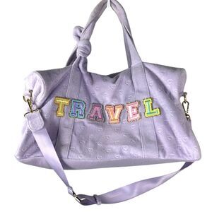 Stoney Clover Lane X Target Mini Hearts Purple Terry Cloth Travel Duffle Bag